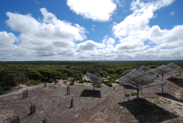 Solar panels at luxury resort