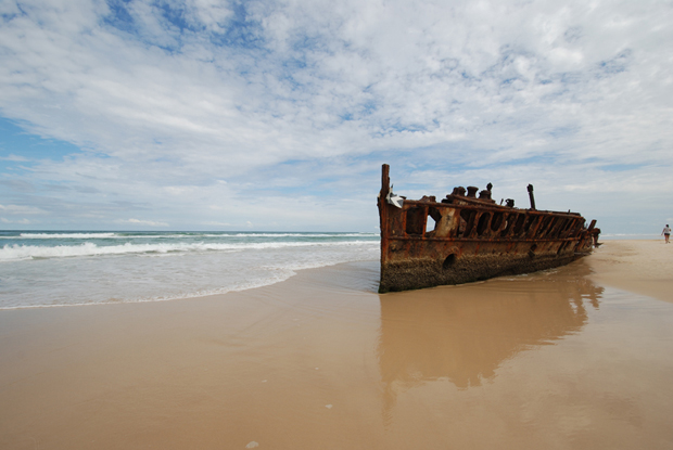 Shipwreck on beach in Australia